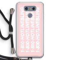 CaseCompany Hotline bling pink: LG G6 Transparant Hoesje met koord
