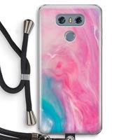 CaseCompany Roze explosie: LG G6 Transparant Hoesje met koord