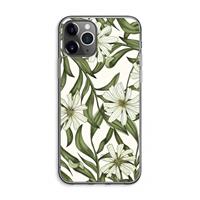 CaseCompany Wit bloemenpatroon: iPhone 11 Pro Max Transparant Hoesje