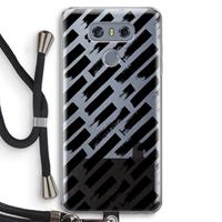 CaseCompany Zwarte vegen: LG G6 Transparant Hoesje met koord