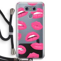 CaseCompany Bite my lip: LG G6 Transparant Hoesje met koord