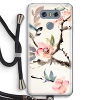 CaseCompany Japanse bloemen: LG G6 Transparant Hoesje met koord