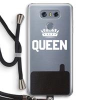 CaseCompany Queen zwart: LG G6 Transparant Hoesje met koord