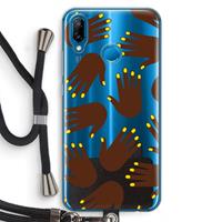 CaseCompany Hands dark: Huawei P20 Lite Transparant Hoesje met koord