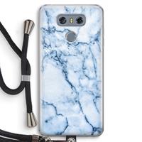 CaseCompany Blauw marmer: LG G6 Transparant Hoesje met koord
