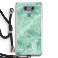 CaseCompany Groen marmer: LG G6 Transparant Hoesje met koord