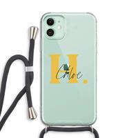 CaseCompany Amber Script: iPhone 11 Transparant Hoesje met koord