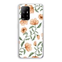 CaseCompany Peachy flowers: Oppo A94 5G Transparant Hoesje