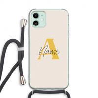 CaseCompany Amber Script: iPhone 11 Transparant Hoesje met koord