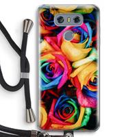 CaseCompany Neon bloemen: LG G6 Transparant Hoesje met koord