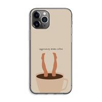CaseCompany Aggressively drinks coffee: iPhone 11 Pro Max Transparant Hoesje