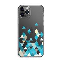 CaseCompany Gekleurde driehoekjes blauw: iPhone 11 Pro Max Transparant Hoesje