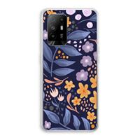 CaseCompany Flowers with blue leaves: Oppo A94 5G Transparant Hoesje