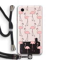 CaseCompany Anything Flamingoes: Pixel 3 XL Transparant Hoesje met koord