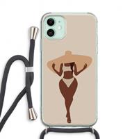 CaseCompany Let's get salty: iPhone 11 Transparant Hoesje met koord