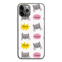 CaseCompany Meow: iPhone 11 Pro Transparant Hoesje