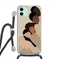 CaseCompany Sweet creatures: iPhone 11 Transparant Hoesje met koord