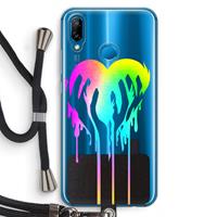 CaseCompany Hold My Heart: Huawei P20 Lite Transparant Hoesje met koord