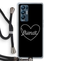 CaseCompany Friends heart black: Oppo Find X3 Neo Transparant Hoesje met koord