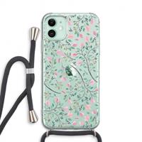 CaseCompany Sierlijke bloemen: iPhone 11 Transparant Hoesje met koord