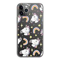 CaseCompany Rainbow Unicorn: iPhone 11 Pro Transparant Hoesje