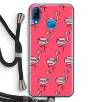 CaseCompany Flamingo: Huawei P20 Lite Transparant Hoesje met koord