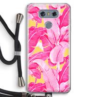 CaseCompany Pink Banana: LG G6 Transparant Hoesje met koord