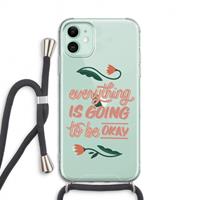 CaseCompany Optimistic flower girl: iPhone 11 Transparant Hoesje met koord