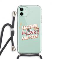 CaseCompany Pizza is the answer: iPhone 11 Transparant Hoesje met koord