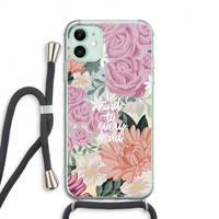 CaseCompany Kindness matters: iPhone 11 Transparant Hoesje met koord