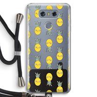 CaseCompany Ananas: LG G6 Transparant Hoesje met koord