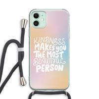 CaseCompany The prettiest: iPhone 11 Transparant Hoesje met koord