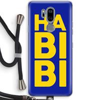 CaseCompany Habibi Blue: LG G7 Thinq Transparant Hoesje met koord