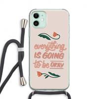 CaseCompany Optimistic flower girl: iPhone 11 Transparant Hoesje met koord