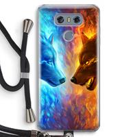 CaseCompany Fire & Ice: LG G6 Transparant Hoesje met koord