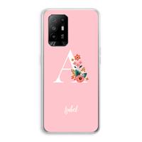 CaseCompany Pink Bouquet: Oppo A94 5G Transparant Hoesje