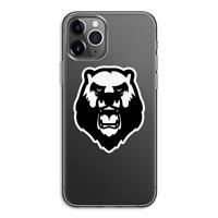 CaseCompany Angry Bear (white): iPhone 11 Pro Transparant Hoesje