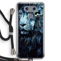 CaseCompany Darkness Lion: LG G6 Transparant Hoesje met koord