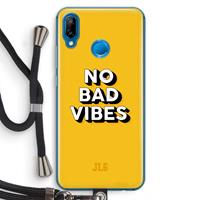 CaseCompany No Bad Vibes: Huawei P20 Lite Transparant Hoesje met koord