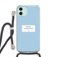 CaseCompany Reminder: iPhone 11 Transparant Hoesje met koord