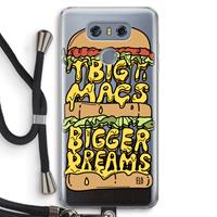 CaseCompany Big Macs Bigger Dreams: LG G6 Transparant Hoesje met koord