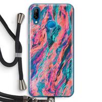 CaseCompany Electric Times: Huawei P20 Lite Transparant Hoesje met koord