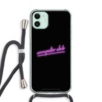 CaseCompany Vice Black: iPhone 11 Transparant Hoesje met koord