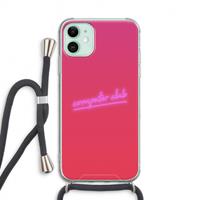 CaseCompany Vice Glow: iPhone 11 Transparant Hoesje met koord