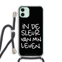 CaseCompany De Sleur: iPhone 11 Transparant Hoesje met koord