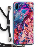 CaseCompany Pink Orchard: Huawei P20 Lite Transparant Hoesje met koord