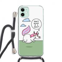 CaseCompany Unicorn: iPhone 11 Transparant Hoesje met koord