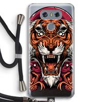 CaseCompany Tiger and Rattlesnakes: LG G6 Transparant Hoesje met koord