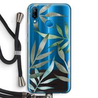 CaseCompany Tropical watercolor leaves: Huawei P20 Lite Transparant Hoesje met koord