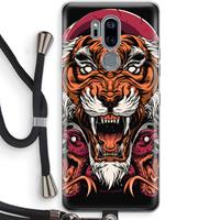 CaseCompany Tiger and Rattlesnakes: LG G7 Thinq Transparant Hoesje met koord